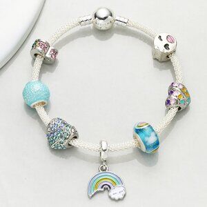 Rainbow Heart Beaded Bracelet